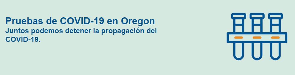 Covid-19 Testing announcement en Español.